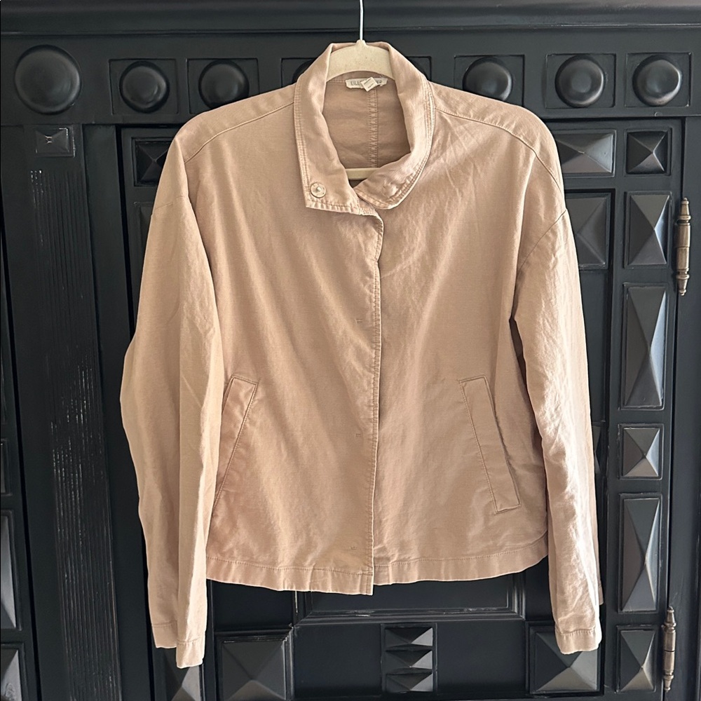 Eileen Fisher Khaki Beige Organic Cotton Jacket XS